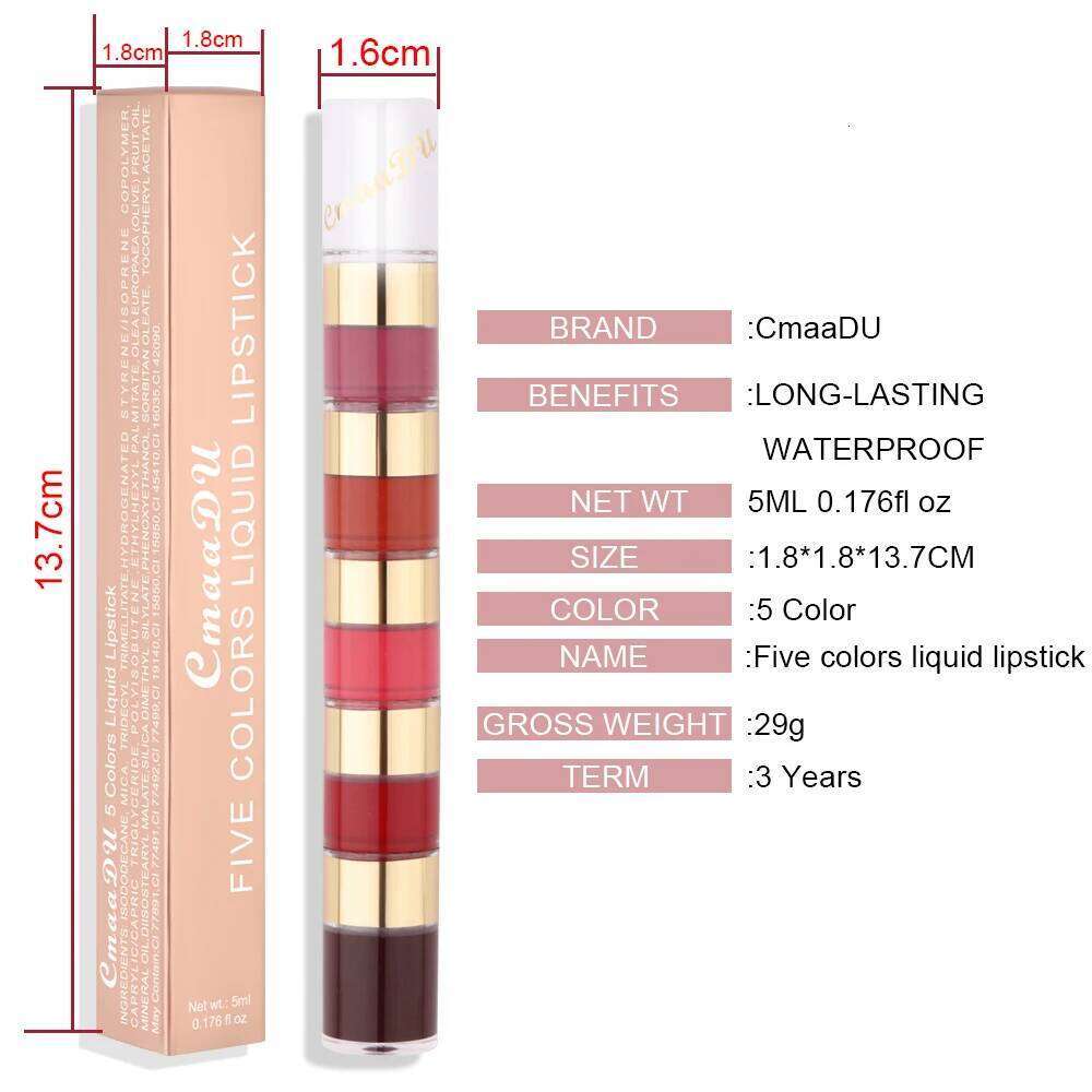 Stain Non-Sticky Long-lasting Lock Color Matte Lip Gloss Lipstick Waterproof Y2K Fancy Fashion Birthday Christmas Present W260311