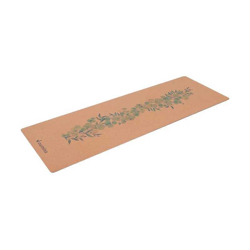 YTYIN Custom Printed Eco-Friendly 3mm Thickness Non-Slip Cork Natural Rubber Yoga Pilates Mat Customized With Non-Slip Su M260312