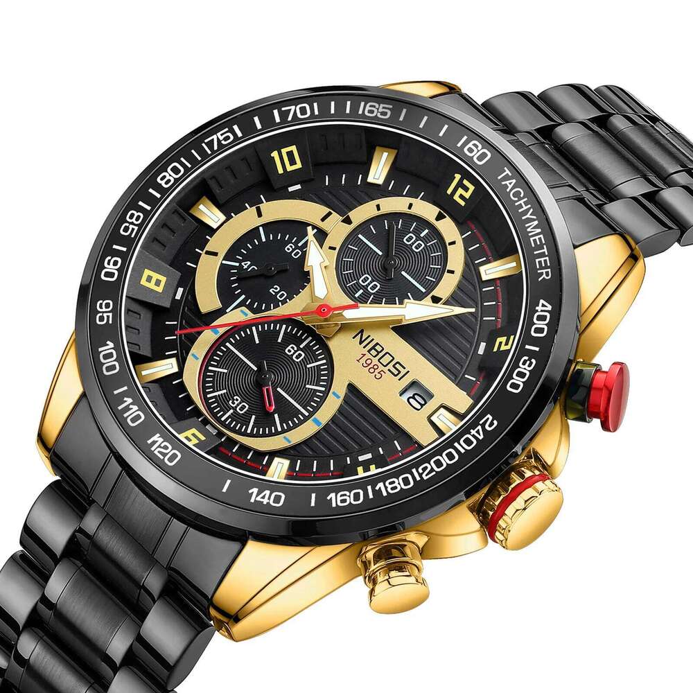 NIBOSI Military Sports Quartz Men's Watches Big Dial Watch Waterproof Luminous Date Chronograph Men Wristwatch Reloj Hombre