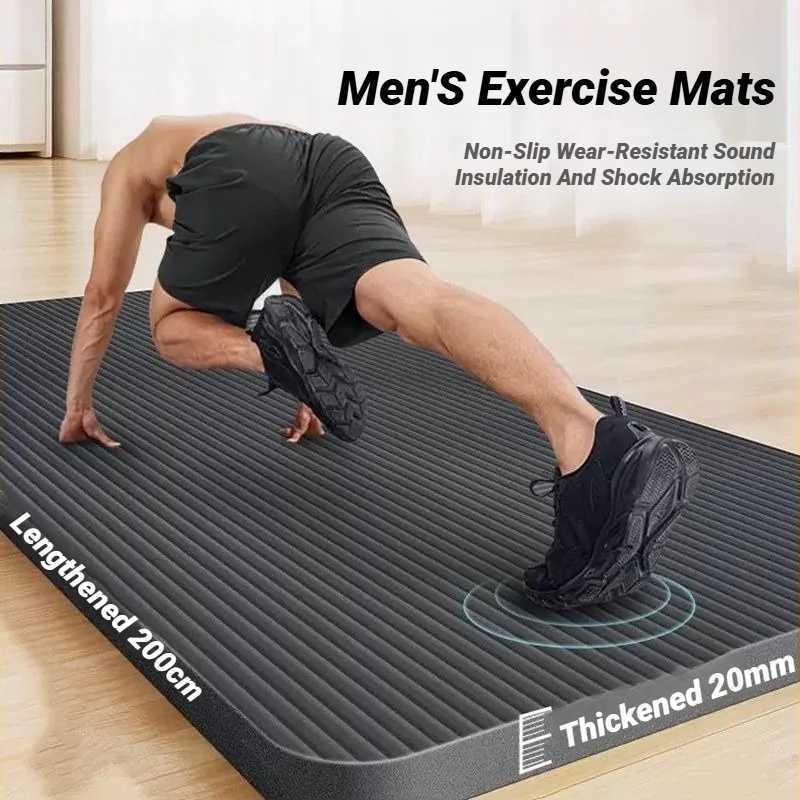 Two-Piece Set High Quality Extra Sport Thick Nbr Non-Slip Yoga Mats For Fitness Pilates Gym Home Tasteless Spor Universal Men M260312