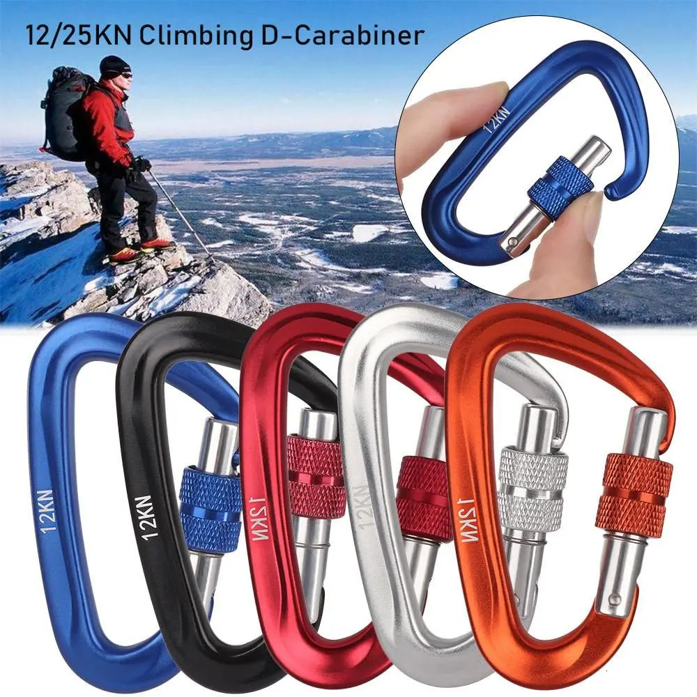 D Shape Accessories Professional Carabiner Security Master Lock Mountaineering Protective Equipment Climbing Key Hooks 260228