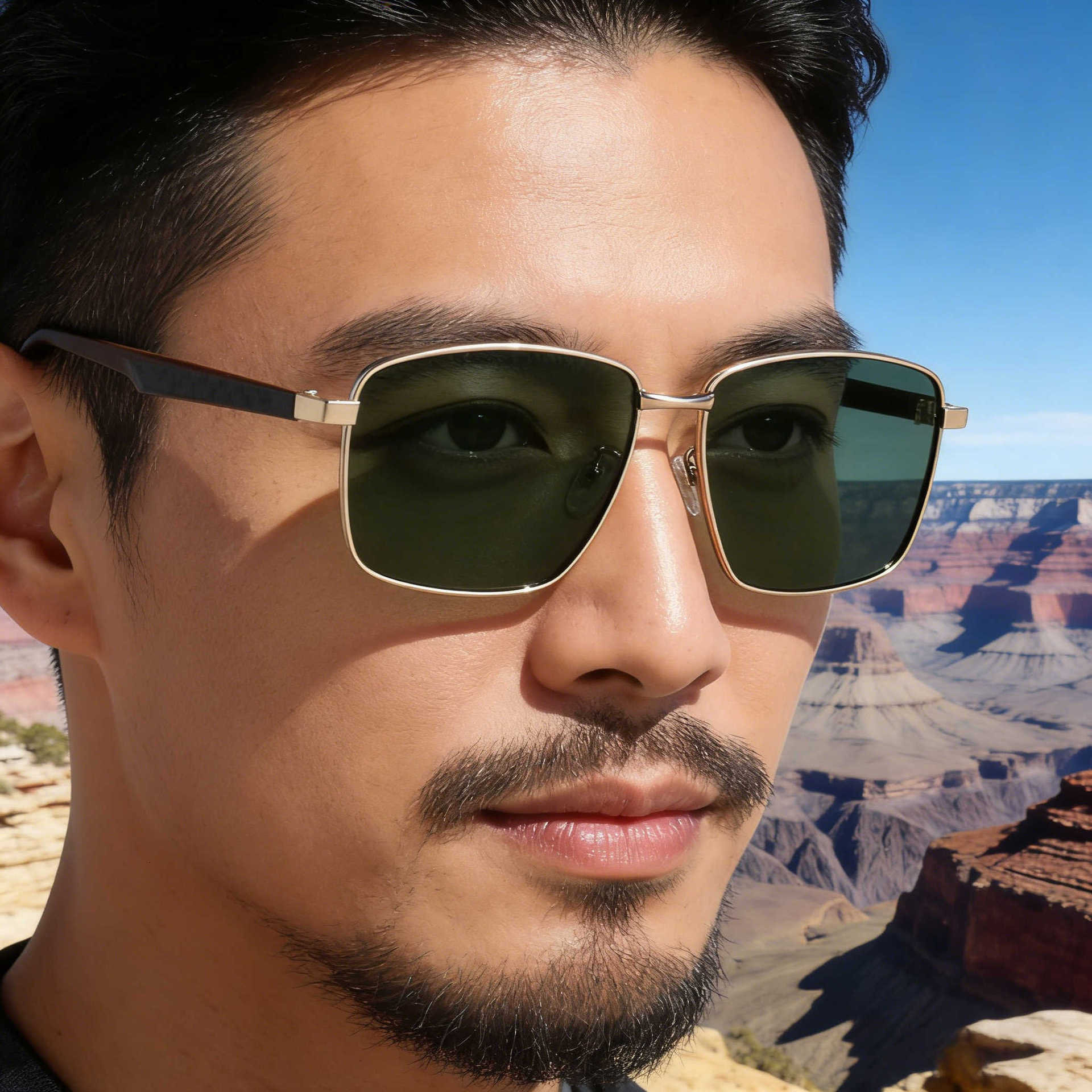 2026 New Fashion Square Frame Polarized Personalized Retro Versatile Sun Protection Sunglasses for Men,