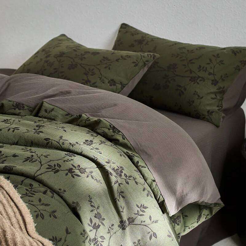 Sheet quilt cover naked sleeping feeling bed high-grade antique retro new bedding four-piece cotton set H260312