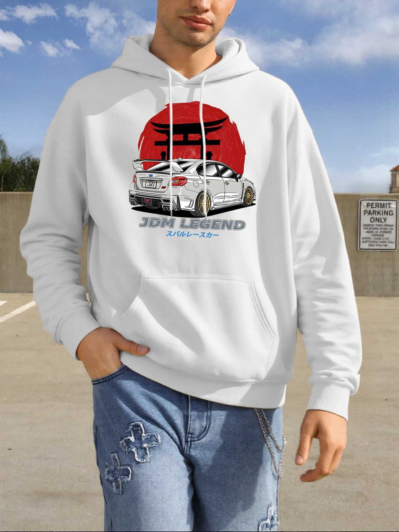 Japanese Racing Print ManS Hoodies Warm Hot Sale Hoodie Soft Loose Clothing FLeece Sports Hoody Oversized Casual Top M260312