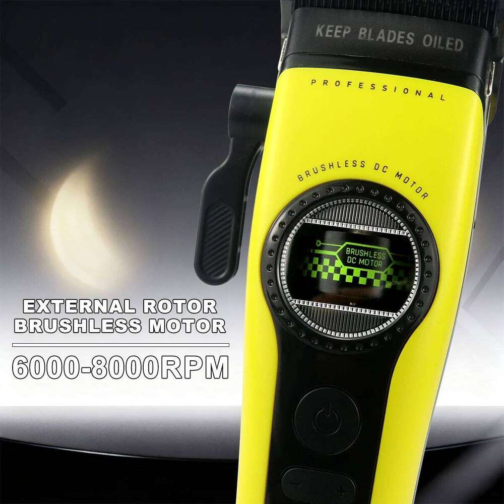 KEMEI KM-1593 Men's Clipper External Rotor Brushless Motor DLC 8000RPM Base Charger Professional Hair Cutting Machine C260312