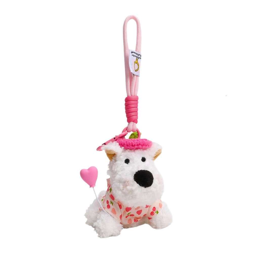 Cute West Highland plush pendant bag decoration doodle puppy doll keychain accessory birthday gift