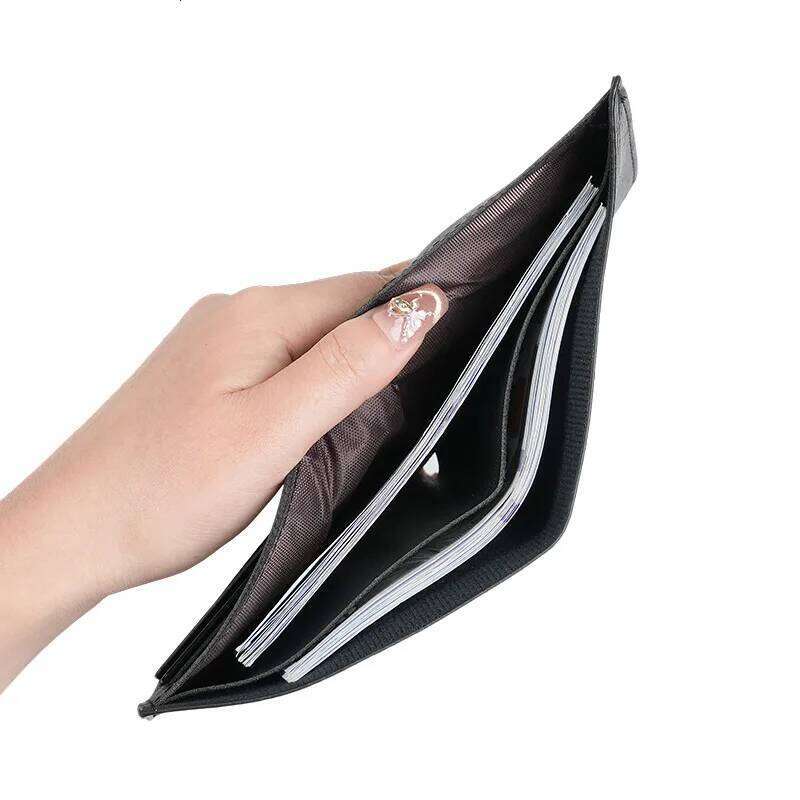 Men's Casual Retro Large Capacity Multi-Card Slot Coin Purse Leather Clip PU Material Car Sewing Line Pure Color Wallet