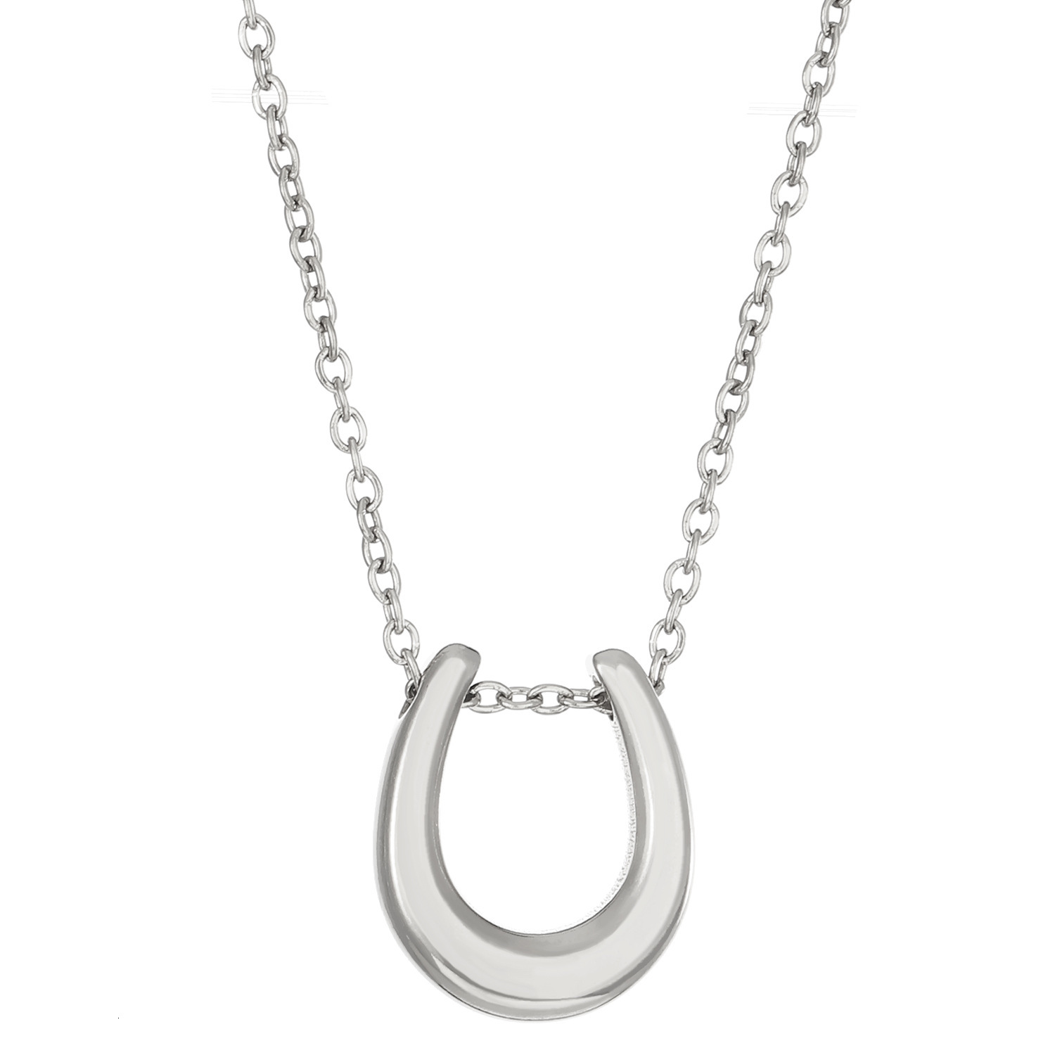 Free Shipping New Titanium Steel Horseshoe U-Shaped Necklace For Women, Ins Style, Niche Design, Simple Letter Clavicle Chain