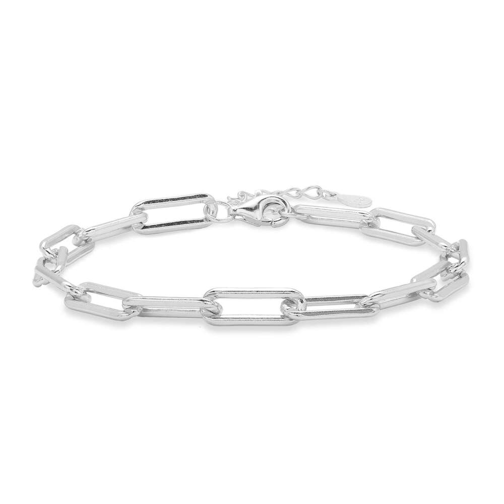 Women Jewelry Bracelets Charm Bracelets European American Style S925 Sterling Silver Simple Chain Elegant Texture Bracelet