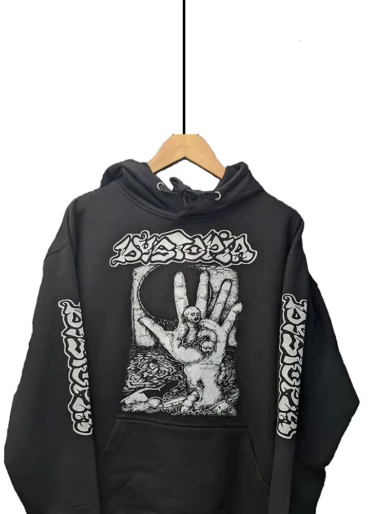 Retro Drawstring Hoodie Pullover Sweatshirt Dark High Street y2k Long Sleeve Top Vintage Harajuku Hip Hop kpop Dance Clothes 260311