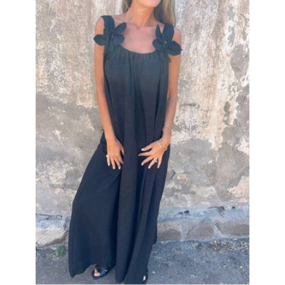 V-neck Solid Color Short Sleeved Lace Up Women's Dress High Street Fashion Elegant Commuting Style Summer Dresses C260312