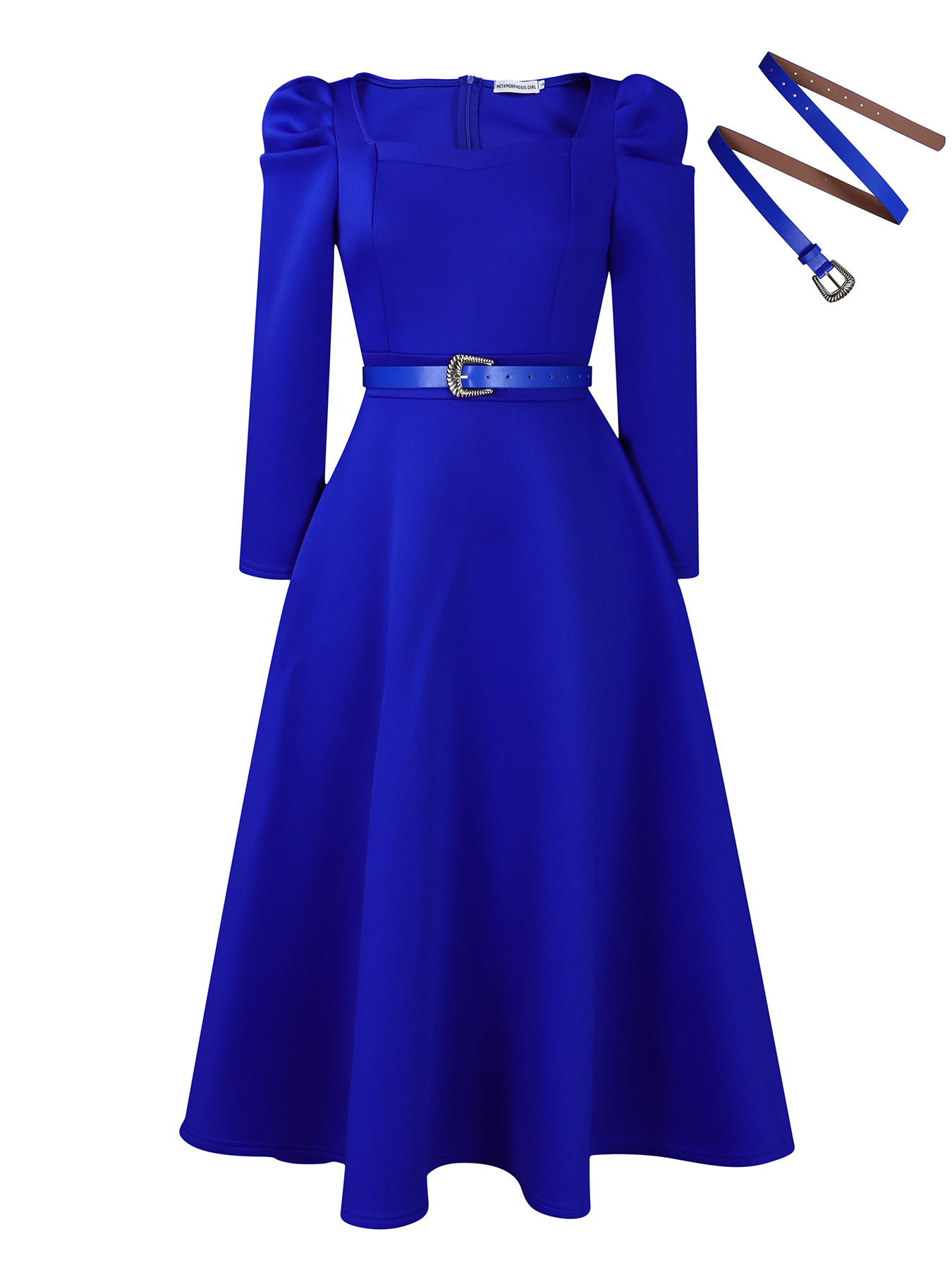 D467 Womens Winter New Fashion Puff Sleeve Plus Size Party Dress
