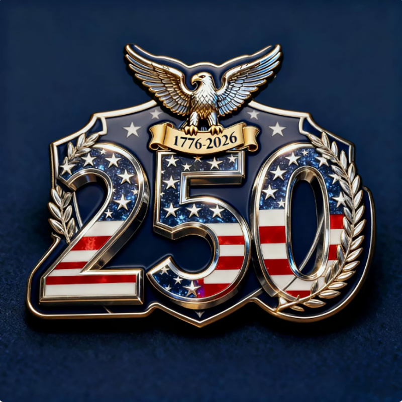 250th Anniversary of American Independence Acrylic Lapel Pin Enamel Badge Brooch A11