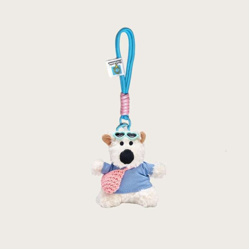 Doll Small Toy Car Keychain Girl Gift Cute West Highland White Terrier Plush Pendant Scrawled Puppy Bag Charm