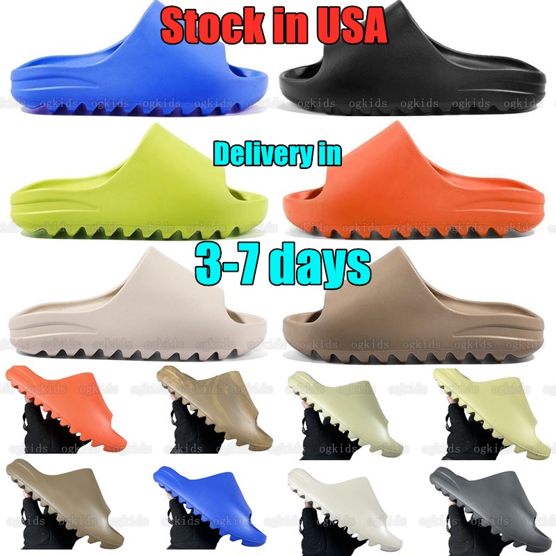 designer slides slippers shoes Orange onyx pure ochre bone resin Earth Brown Slate Grey sand clog sandals men women summer slide shoe
