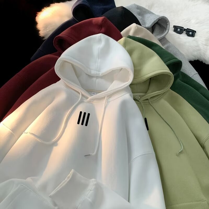Retro Hooded Sweatshirt For Men Spring Autumn Winter New Trendy Brand Ins Heavyweight Designer Hoodie Clothing Black Jacket