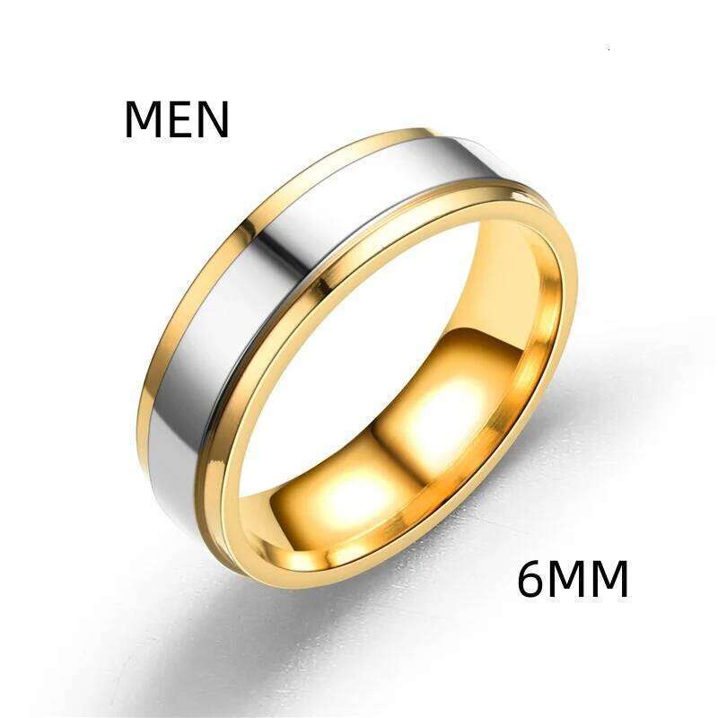 Ramos Stainless Steel Wedding Simple Couple 4mm 6mm Width Band Ring for Women and Men Memorial Day Engagement Gift H260312