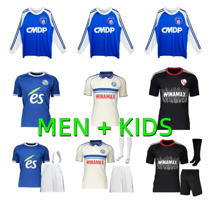 25 26 RC Strasbourg Alsace soccer jerseys maillot de foot home blue 2025 2026 EL MOURABET EMEGHA BAKWA MWANGA MOREIRA JR G.DOUE AMO 1978 retro football shirts men kids