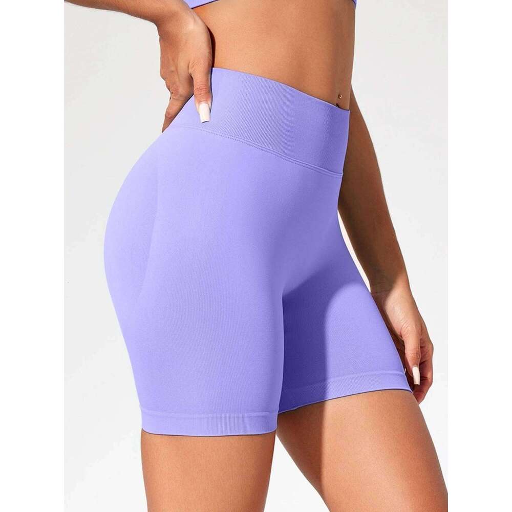 Summer High Waisted Shorts Fashionable and Sexy Running Fitness Pants Solid Color Yoga Leggings 26H0311