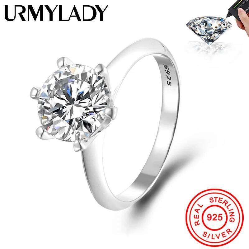 URMYLADY 925 Sterling Silver Real Moissanite Rings Wholesale H260312
