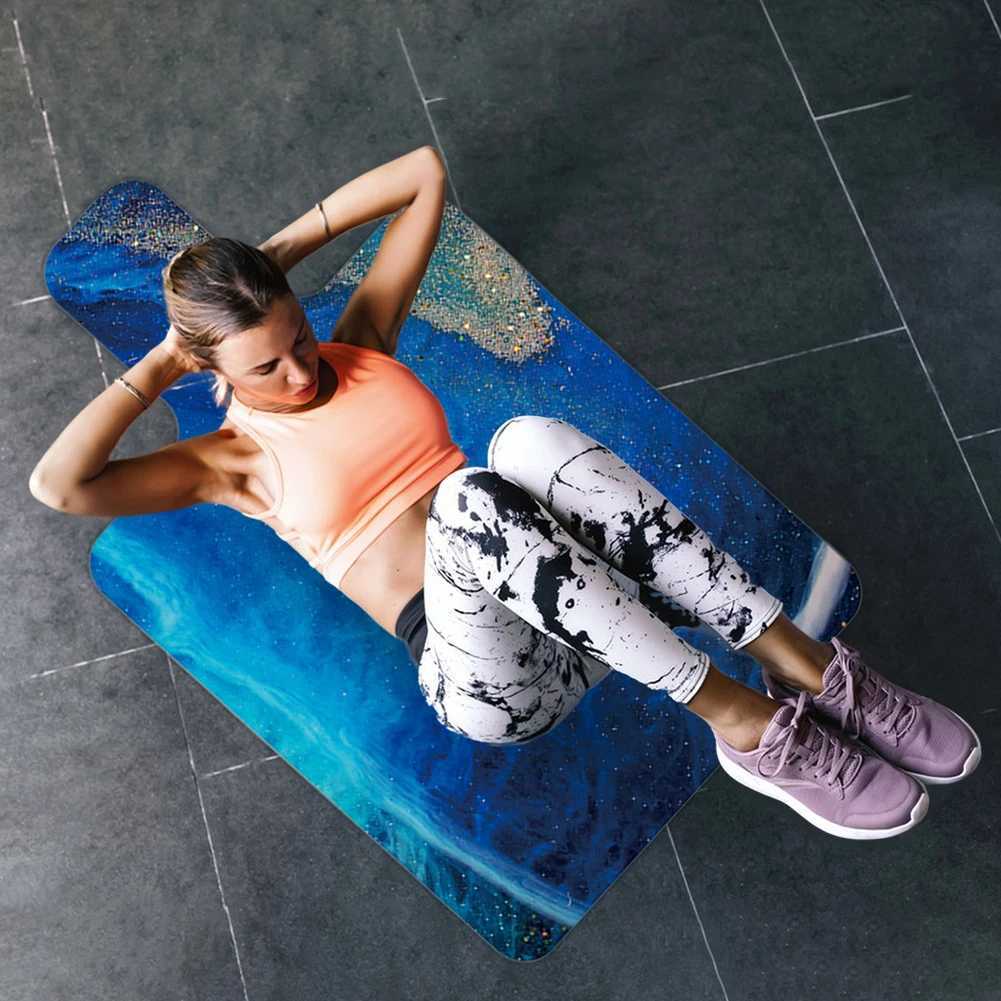 Non-Slip Suede Yoga Mat Pilates Mat Thickness 15mm Ultra Thin Gym Fitness Mat for Yoga Exercising Workout Pilates Reformer Pad M260312