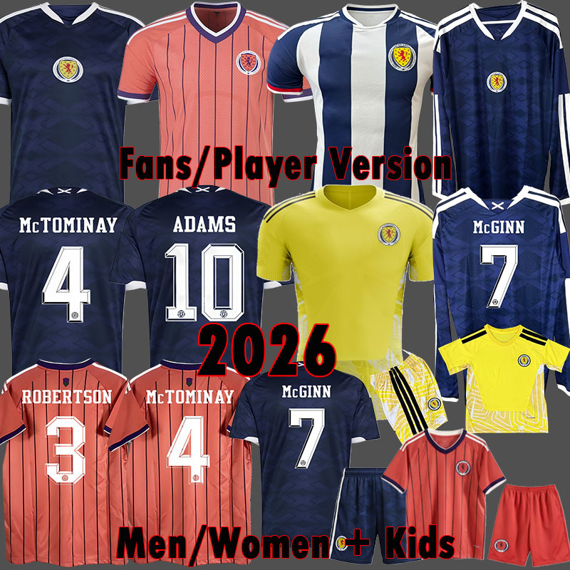 Scotland 2026 World Cup Soccer Jerseys ROBERTSON MCTOMINAY TIERNEY MCGINN Football Shirt DYKES ADAMS CHRISTIE FERGUSON long Sleeve Jersey Men and Kids Kits