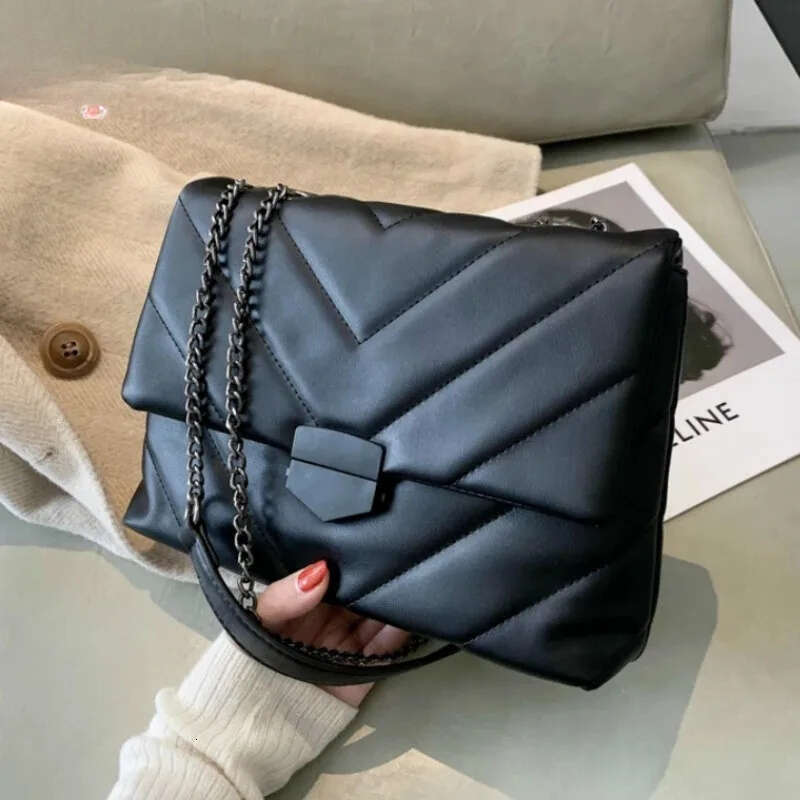 Luxury Thread PU Leather Crossbody Women Fashion Chain Messenger Shoulder Bags Female Large Capacity Lady Handbag Xiu Lai Si