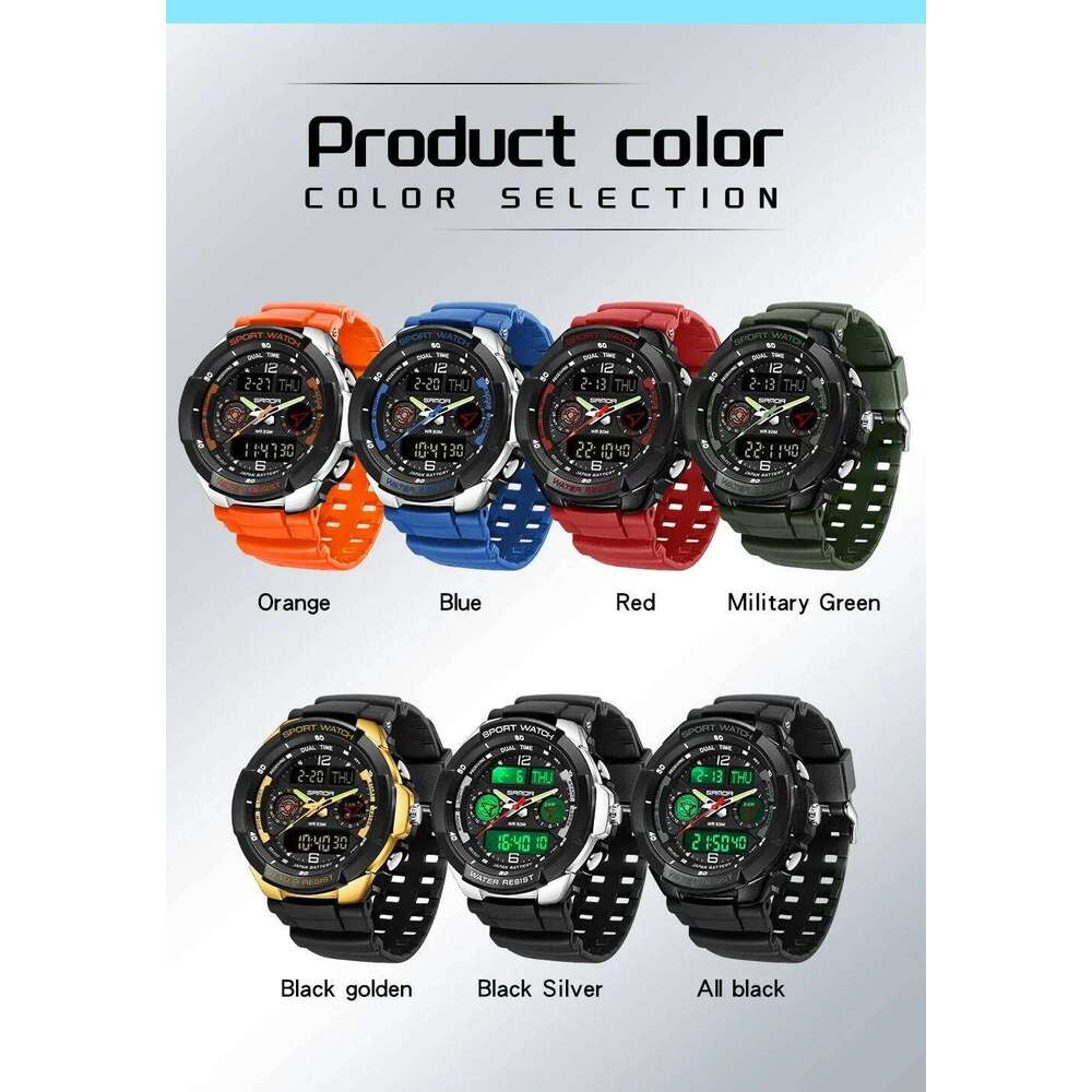 SANDA Top 6197 Korean Student Electronic Watch Sports Multi functional Alarm Clock Waterproof Men's Watches 2025