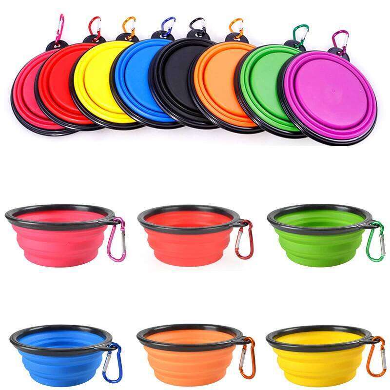1000ml Travel Folding Silicone Bowl Portable Water Feeder Puppy Doggy Food Container Dog Accessories 26Y0312