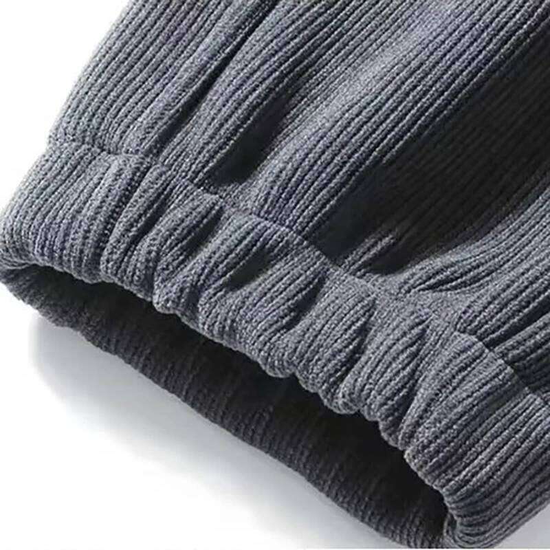 Men Tech Fleece Embroidery Sweatpants Baggy Corduroy Jogger Male Autumn Casual Harem Pants Loose Sport Thermal Trousers