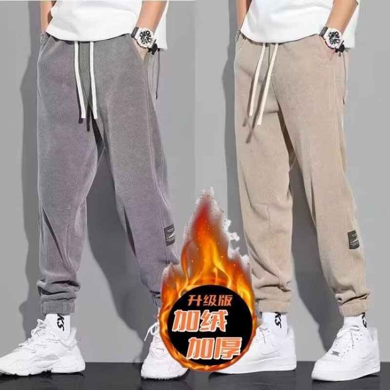 Winter Chenille Sweatpants Spring And Autumn Corduroy Casual Pants Men's Pants With Designer Pants Fleece Lining Thickened Men's Corduroy Sp