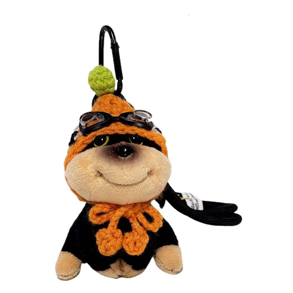 Creative Hat Bee Puppy Backpack Pendant Plush Toy Keychain Couple Bag Decoration Gift
