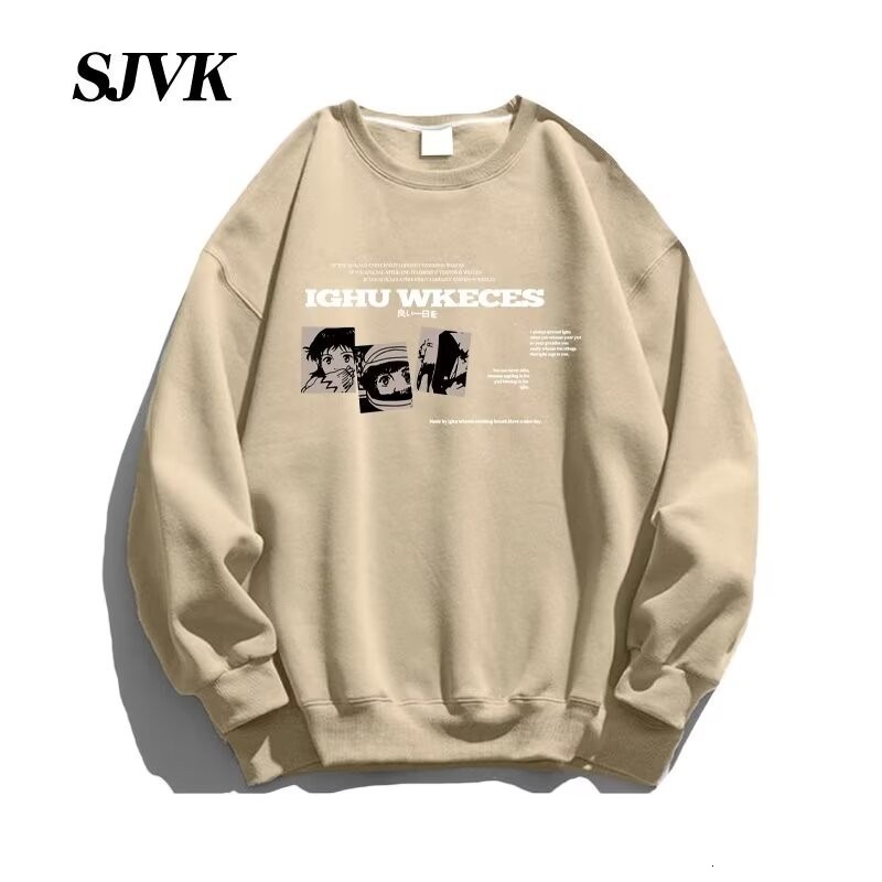 Heavyweight Printed Sweatshirt For Men Designer Hoodie Autumn New Retro Style Round Neck Loose Casual Hoodless Jacket