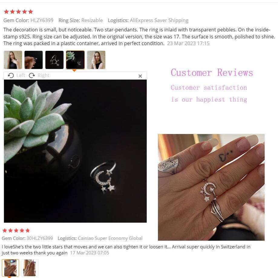 PANJBJ 925 Sterling Silver Four-pointed Star Shining Zircon Ring High-end Personalized Opening Adjustable Jewelry H260312