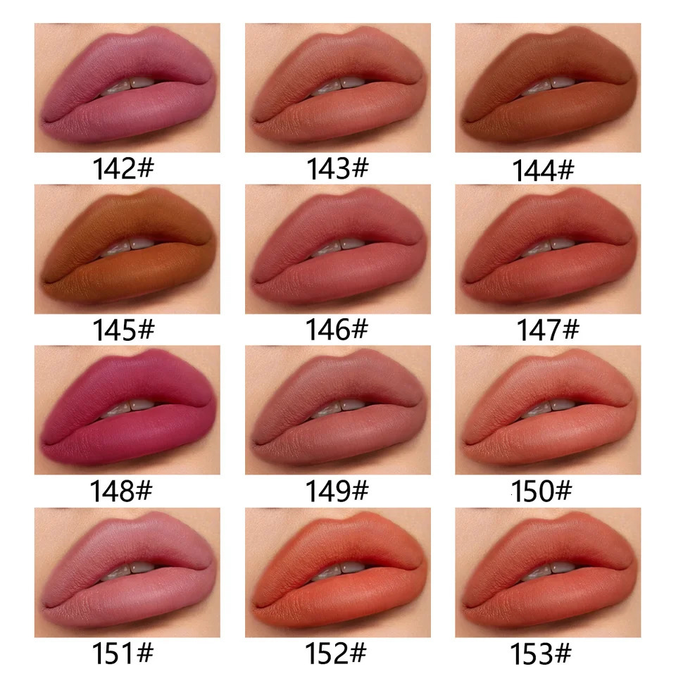12 Colors Sexy Matte Lipstick Pencil Waterproof Lasting Lip Liner Pen Non-stick Cup Lip Contour Pencil Beauty Makeup Set 260305