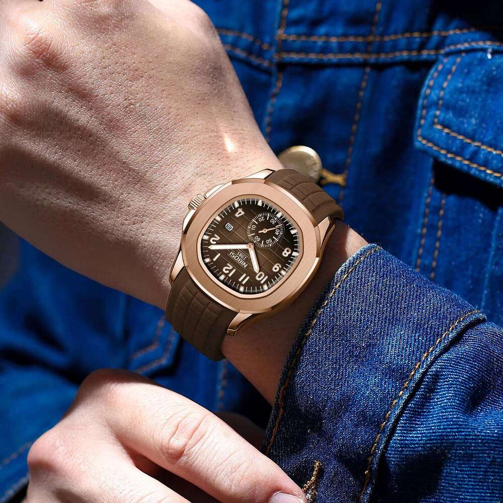 NIBOSI Auto Date Watch Top Brand Luxury Sport Mens Waterproof Luminous AQUANAUT Quartz Watches for Men Reloj Hombre