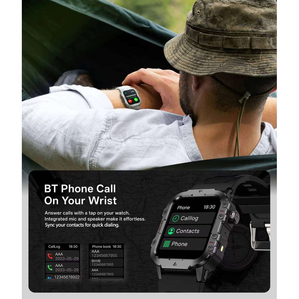 G.L Wear 2026 New Men's Smart Watch Outdoor Sports Health Monitor with LED Flashlight Bluetooth Call Women's Smartwatch