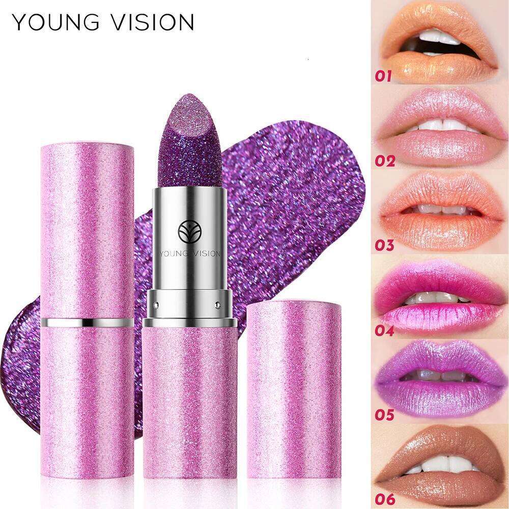 YOUNG VISION 6 colors available pearl with flash is not easy to fall temperature change lipstick color eye shadow W260311