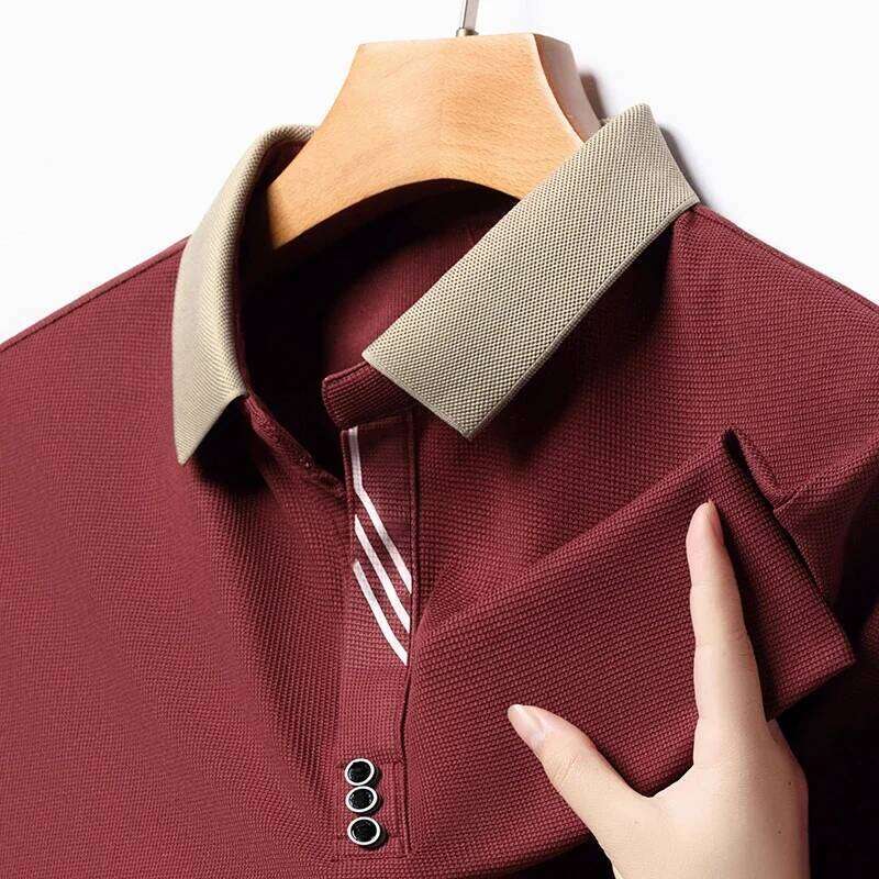 Men's Solid Color Casual Fashion Short Sleeve Polo Shirt Summer Comfortable Top for Business And Leisure 26H0312