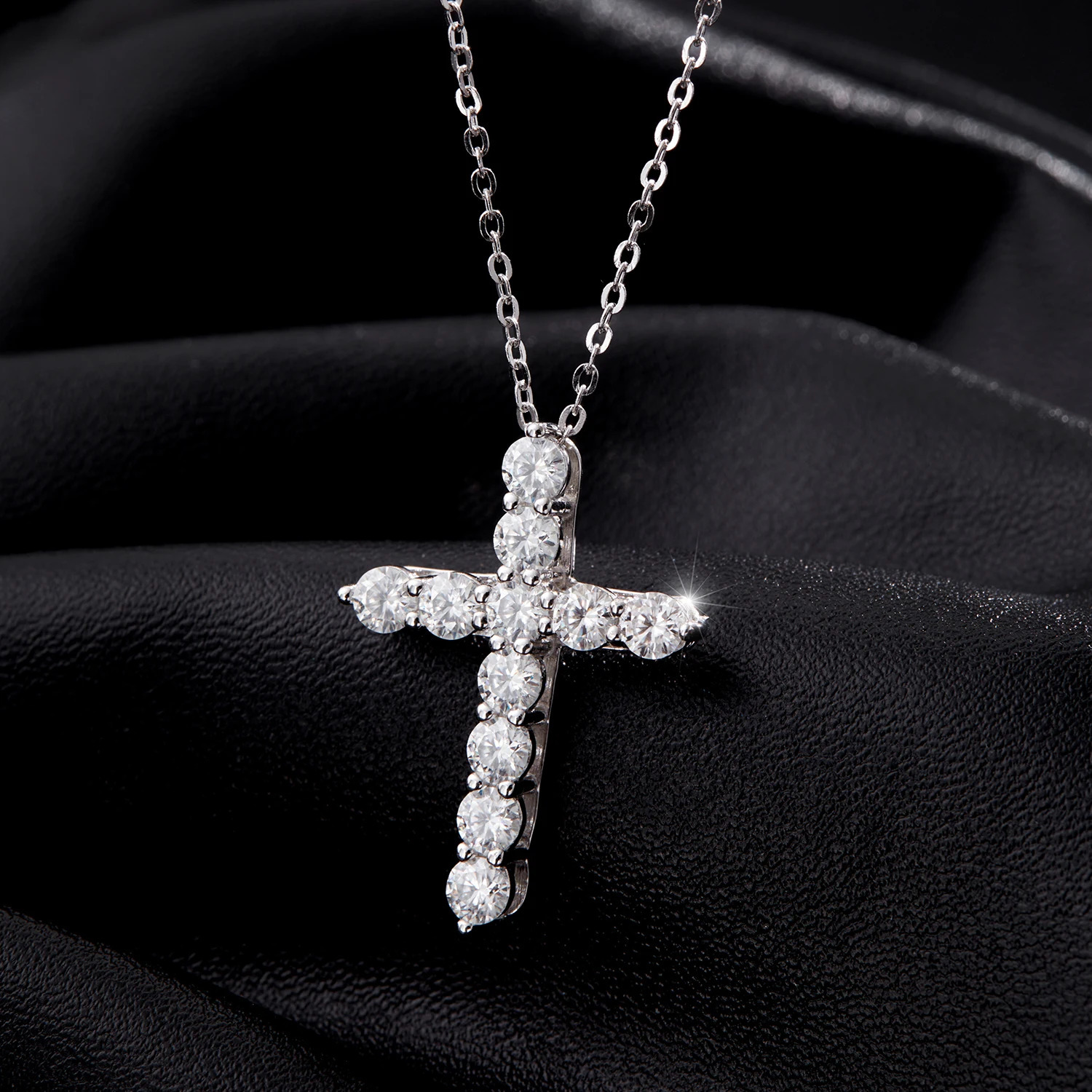 MODIAN D Color Necklace 925 Sterling Silver Exquisite Cross Link Chain Pendant Necklace For Women Fine Jewelry Gift 260311