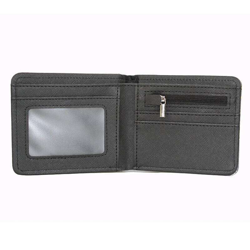 USA Flag Design Wallet PU Leather Short Purse with Zipper Coin Pocket