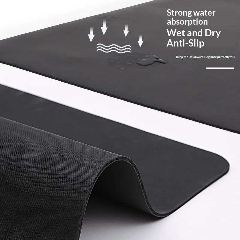 PrEMium PU Rubber Yoga Mat Extra Thick Extra Wide Quiet Shock Absorption Anti Slip Home FitnESS Dance Blue Black Green M260312