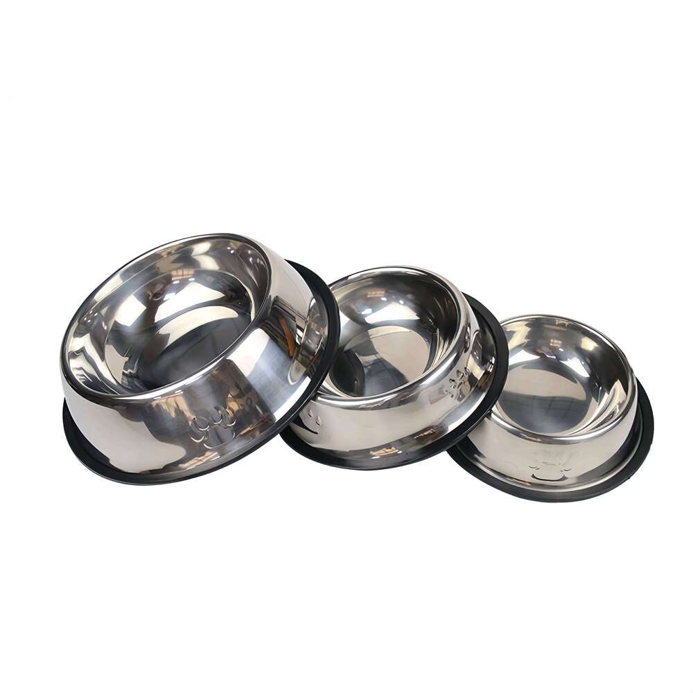 Stainless Steel Pet Feeding Cat and Dog Drinking Metal Feeder Bowl Durable Easy To Clean 6 Sizes 26Y0312