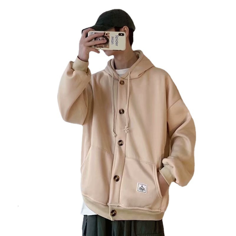 New Autumn And Winter And Couple's Jacket Designer Hoodie Ins Harajuku Style Loose And Cute Cardigan With Buttons Hooded Long-sleeve Sweatshirt