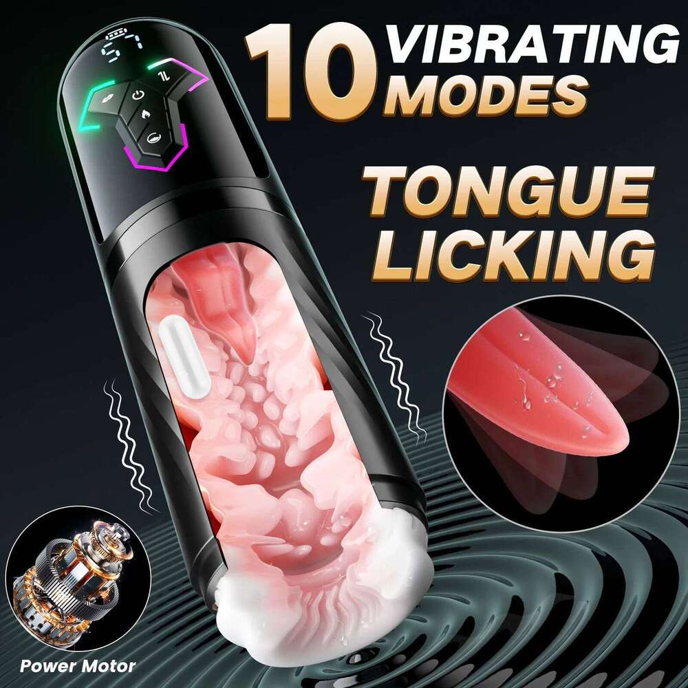 4 IN 1 Telescopic Sucking Licking Masturbator Cup Vagina Masturbation Blowjob Adults Sex Toy for Men Piston Automatic Mastubator Z260312