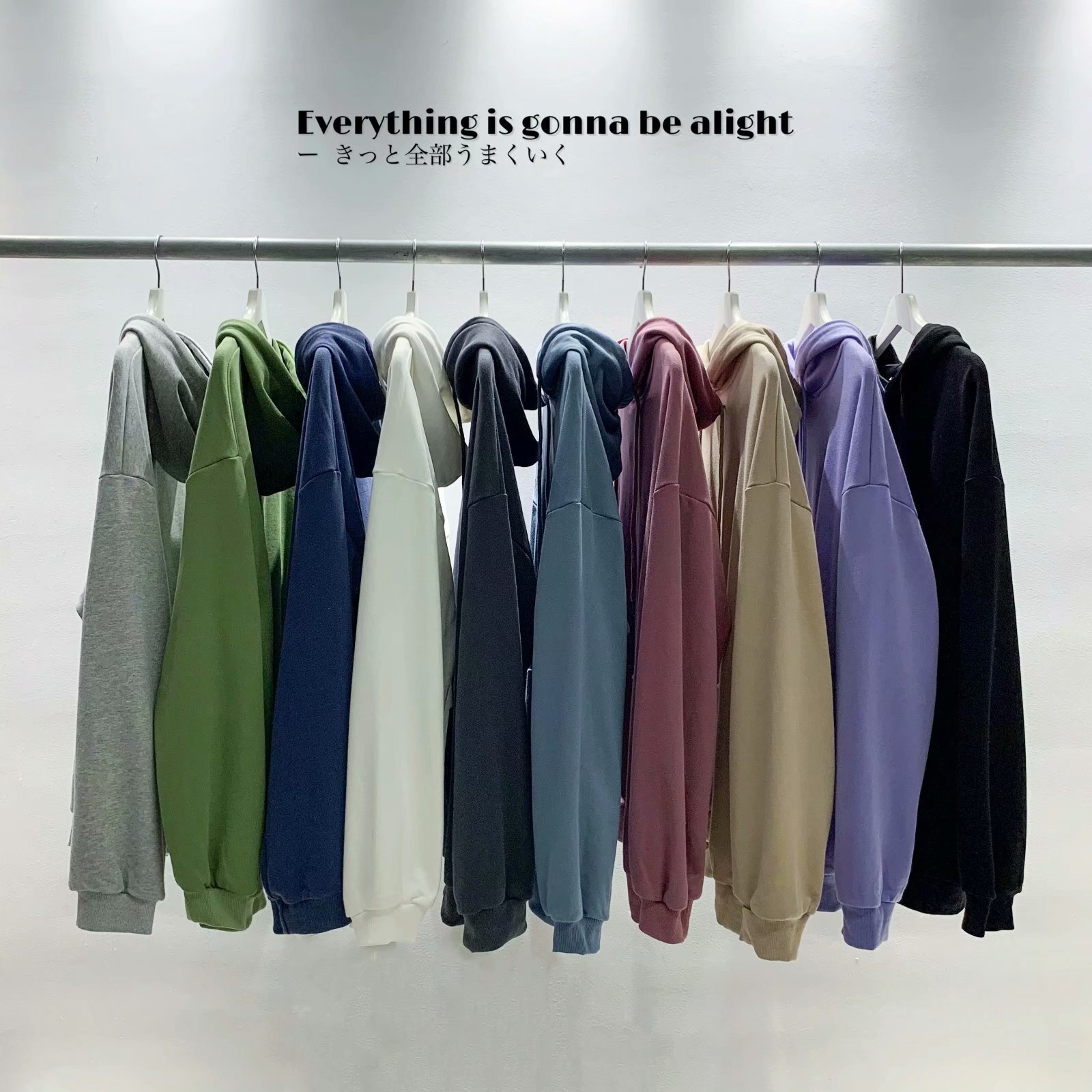New Style Long-sleeve Fleece-lined Hooded Couple's Sweatshirt Solid Designer Hoodie Color Casual Loose-fit Men's Autumn Pullover Hoodie