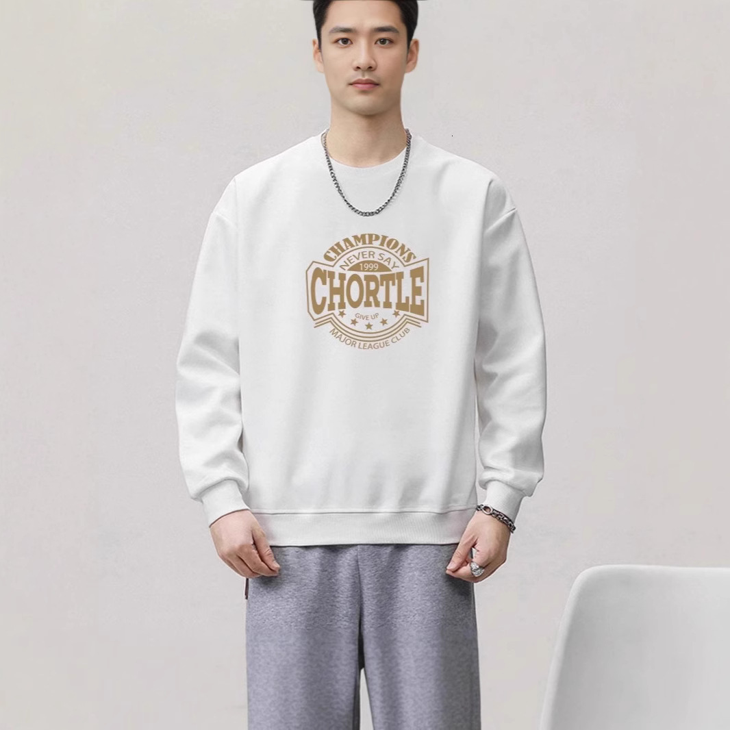 Retro Style Men's Sweatshirt Trendy Designer Hoodie Brand Loose Casual Jacket Autumn And Winter Fleece-lined With Stylish Letter Print