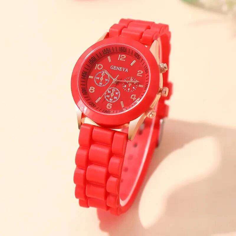 Reloj Mujer Fashion Women Watches Elegant Red Silicone Quartz Watch Luxury Ladies Clock Gift for Girls Relogio Feminino