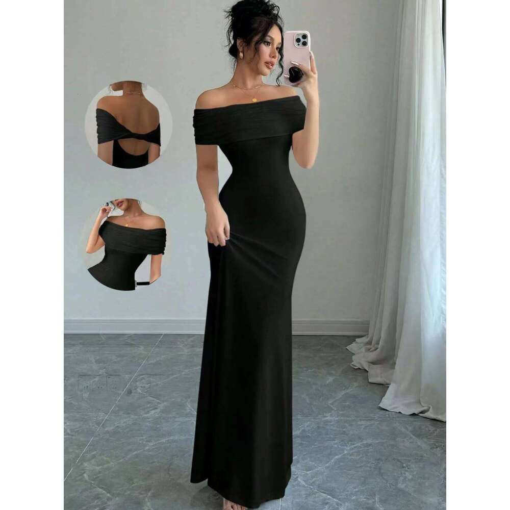 Off Shoulder Party Womens Sleeveless Sexy Bodycon Midi Dress, Elegant Bandage Cocktail Dress for Night Out C260311