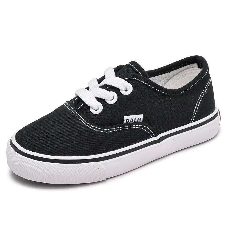 Children Lace Up Casual Kids Soft Bottom Lightweight Comfort Flat Board Toddler Breathable Fashion Canvas Shoes H260312